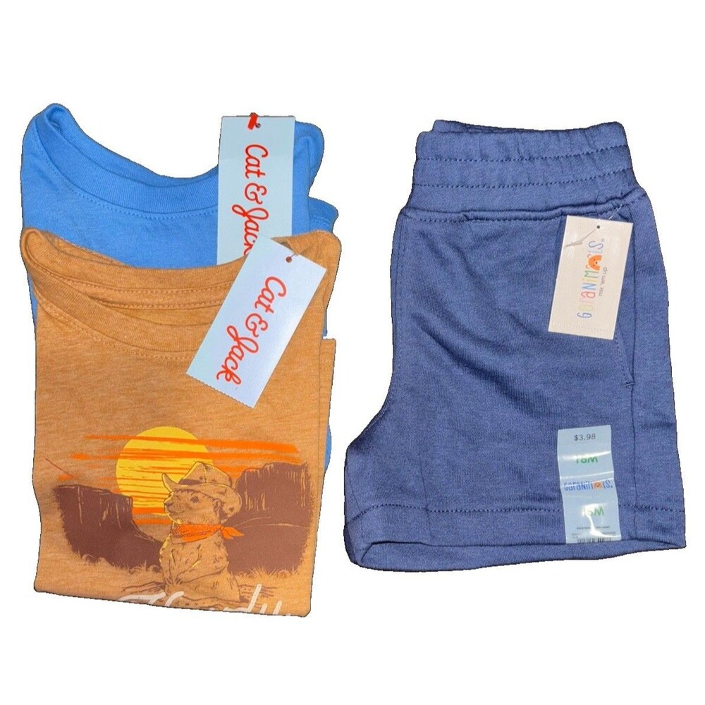Cat & Jack Boy’s 18M Summer 3pc Clothing Lot NWT Tees Short